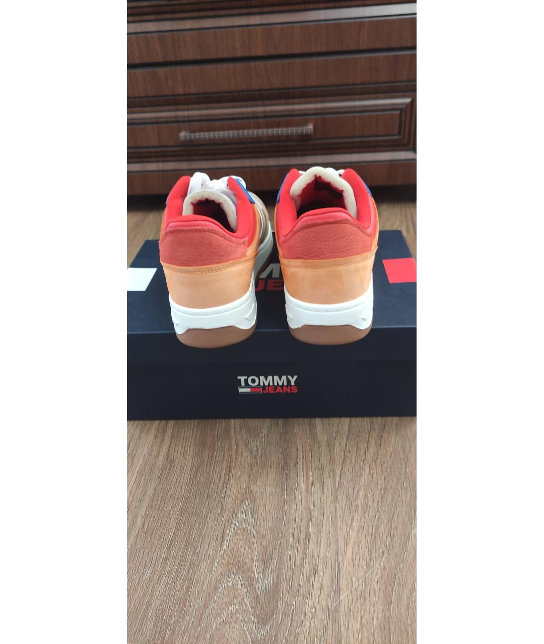 TOMMY HILFIGER Бежевые кожаные низкие кроссовки / кеды, фото 4