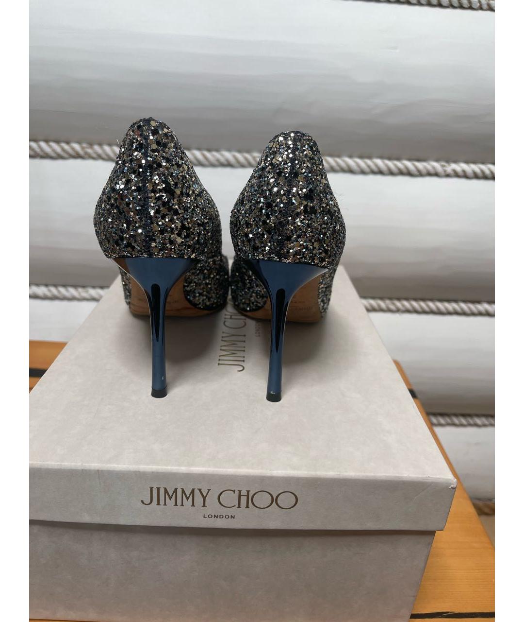 JIMMY CHOO Темно-синие кожаные туфли, фото 4