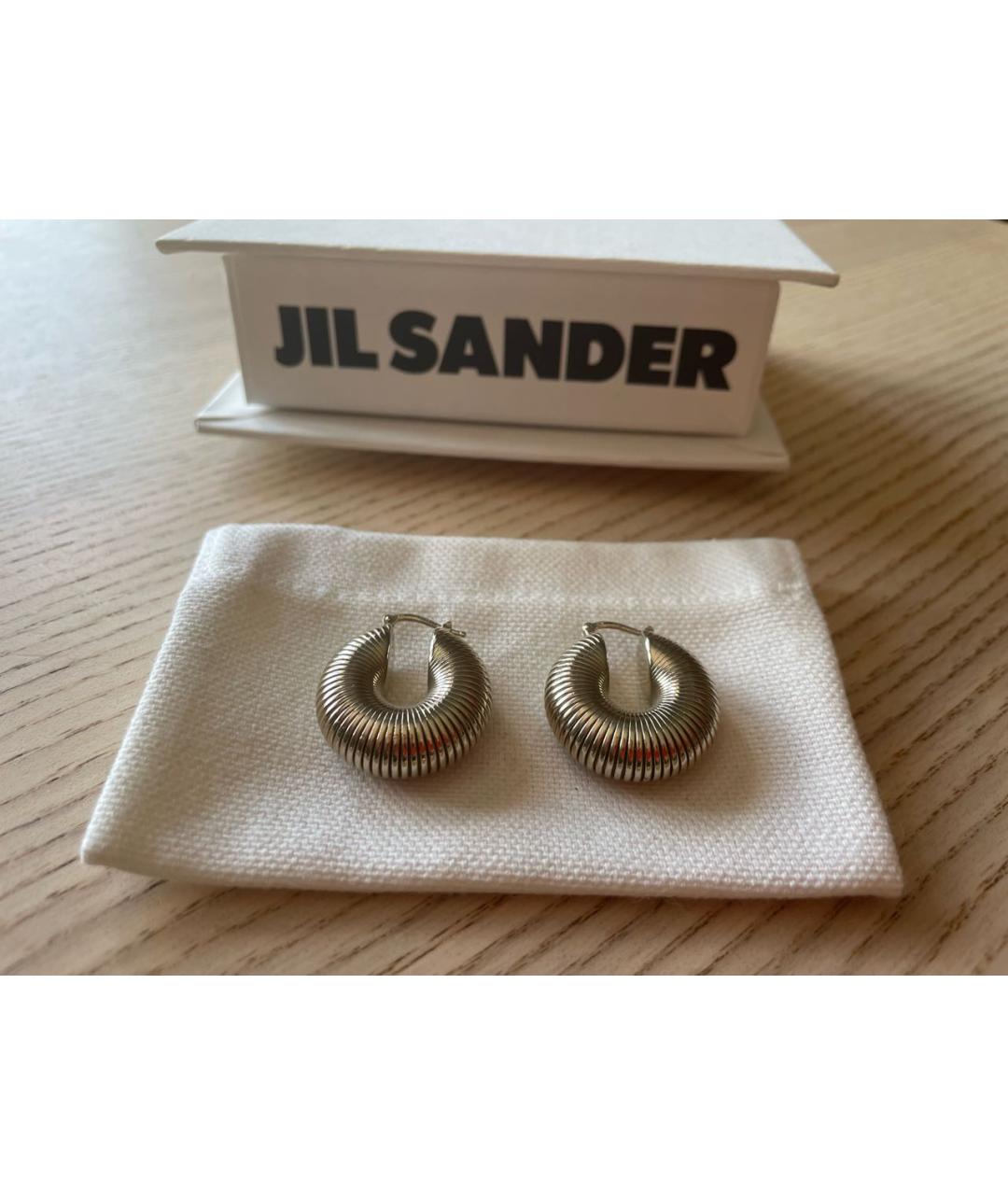 JIL SANDER Серебряные латунные серьги, фото 3