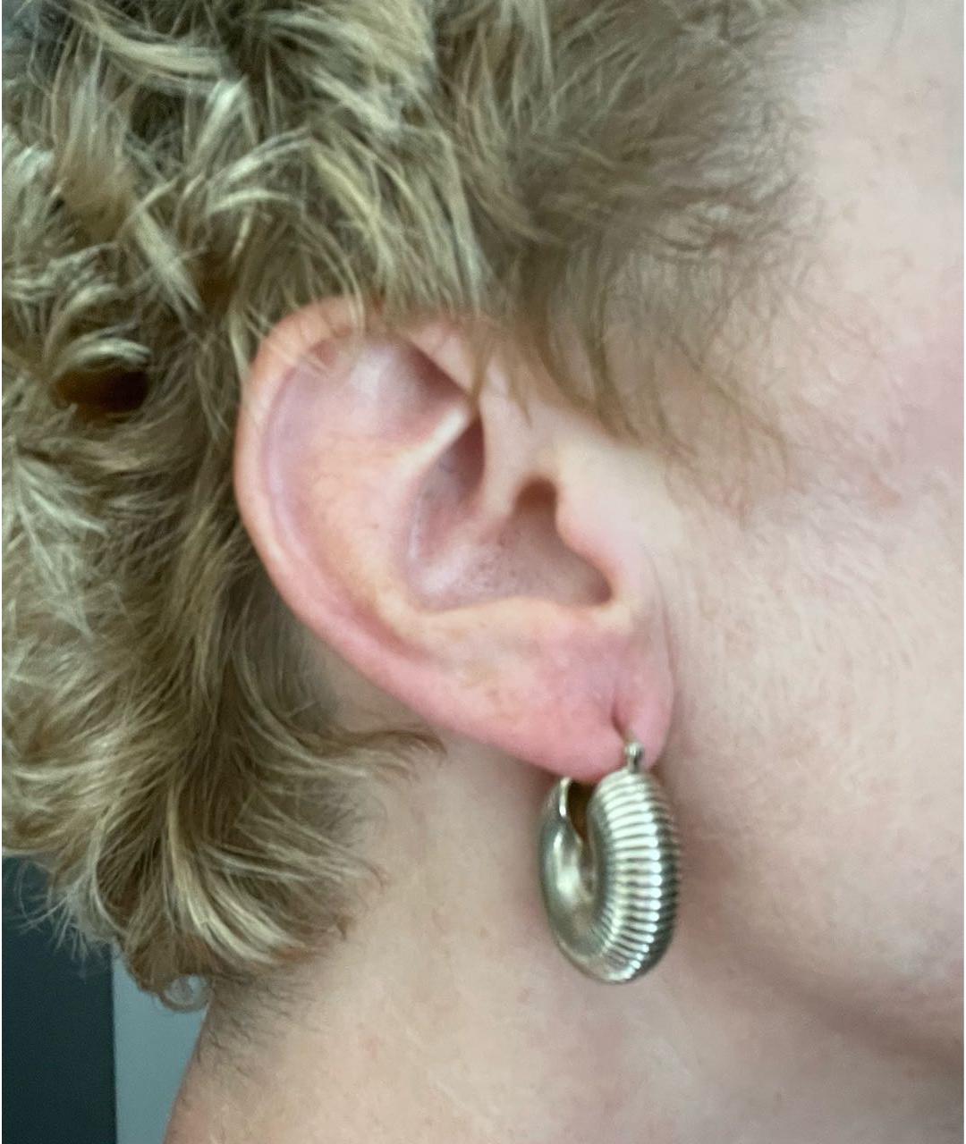 JIL SANDER Серебряные латунные серьги, фото 4