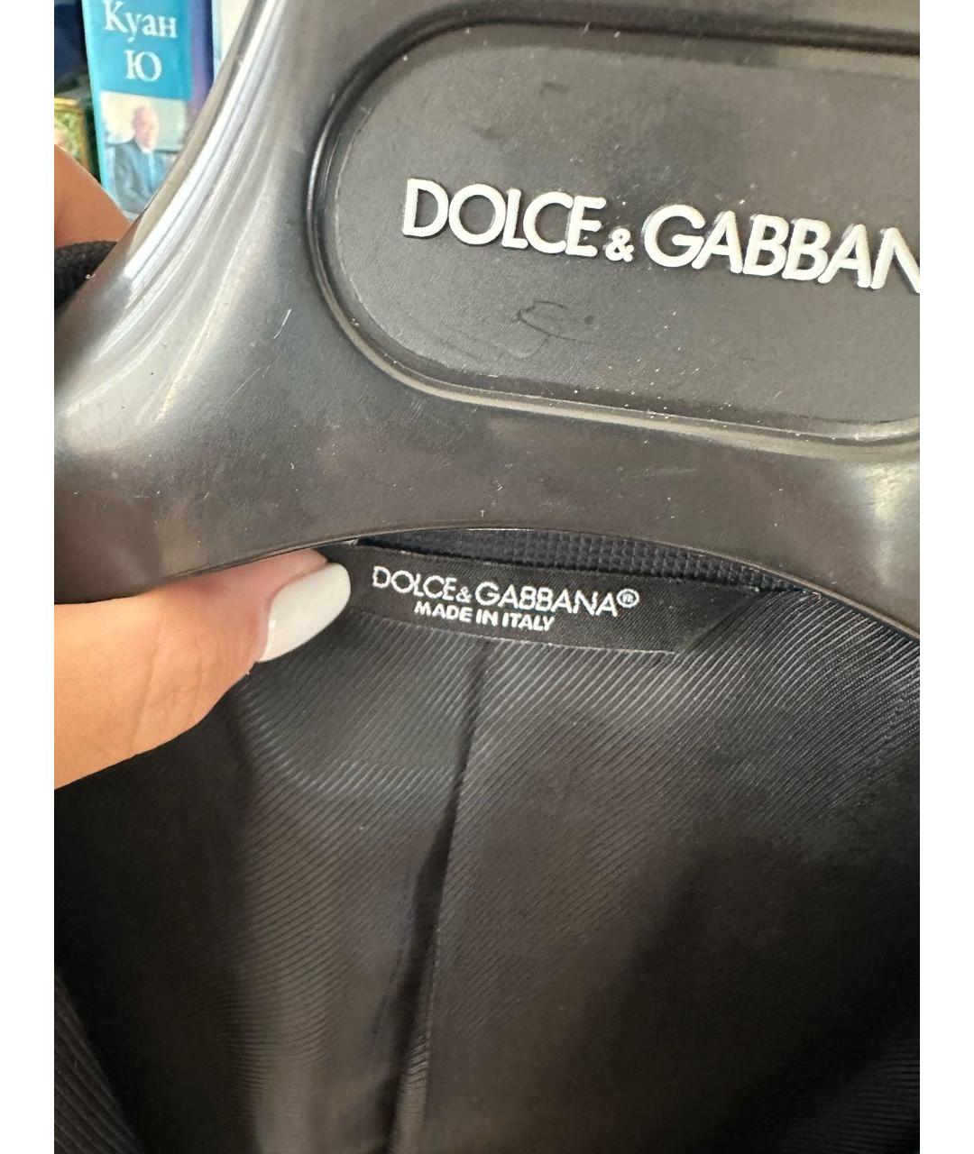 DOLCE&GABBANA Темно-синий шерстяной пиджак, фото 6