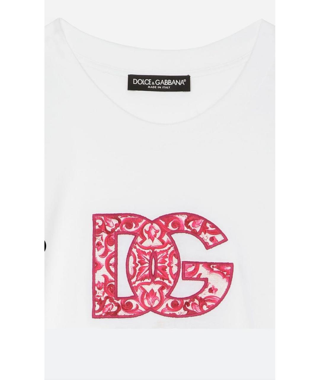 DOLCE&GABBANA Белая хлопковая футболка, фото 3
