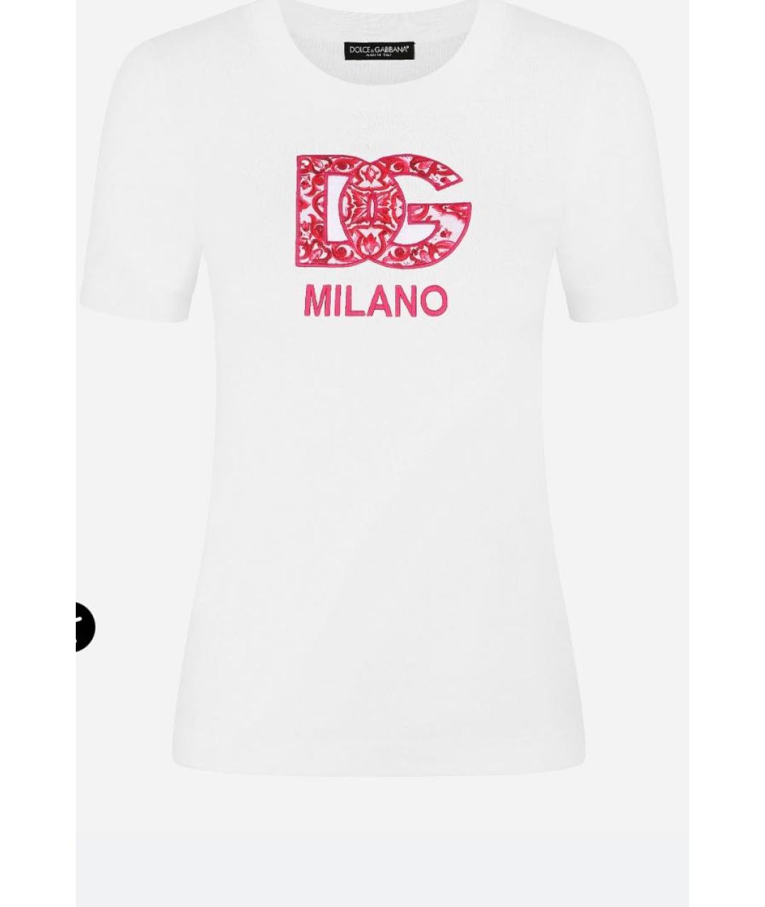 DOLCE&GABBANA Белая хлопковая футболка, фото 4