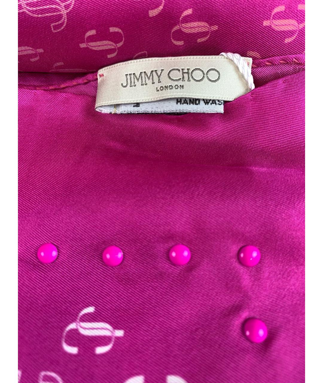 JIMMY CHOO Фуксия шелковый платок, фото 2