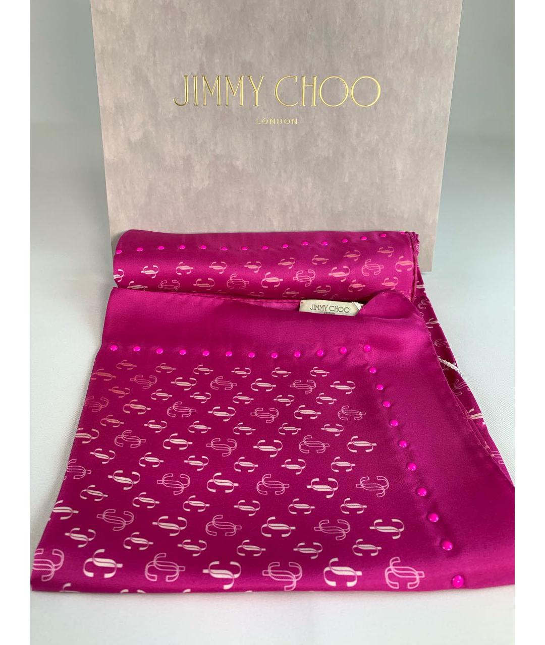JIMMY CHOO Фуксия шелковый платок, фото 5