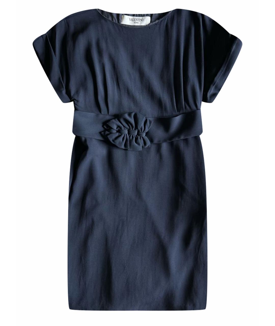 VALENTINO Синее вискозное коктейльное платье, фото 1