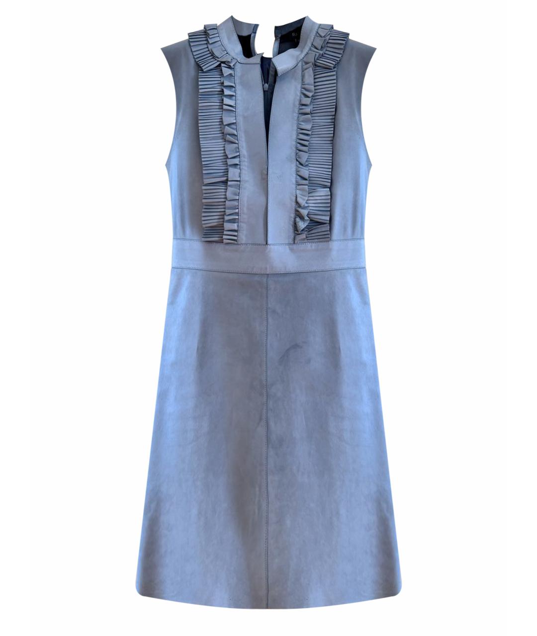 GUCCI Голубое кожаное коктейльное платье, фото 1