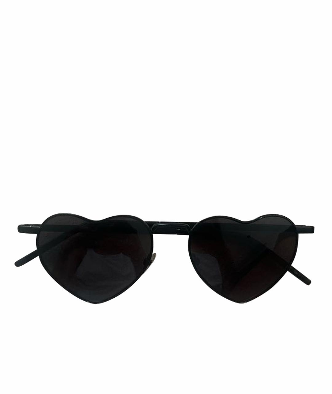 SAINT LAURENT Черные металлические солнцезащитные очки, фото 1