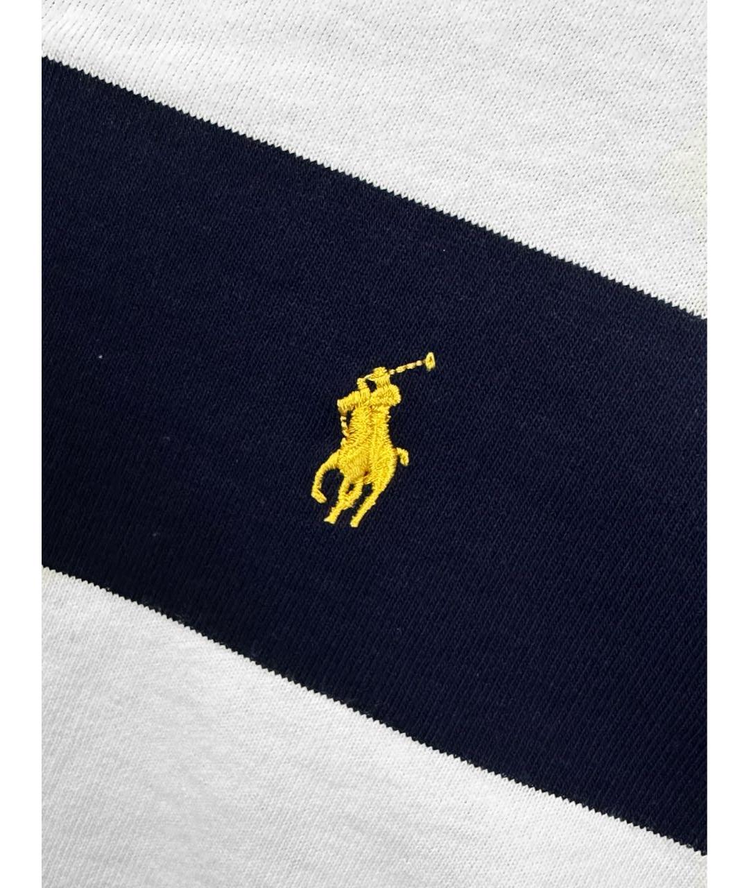 POLO RALPH LAUREN Темно-синее хлопковое поло с длинным рукавом, фото 4