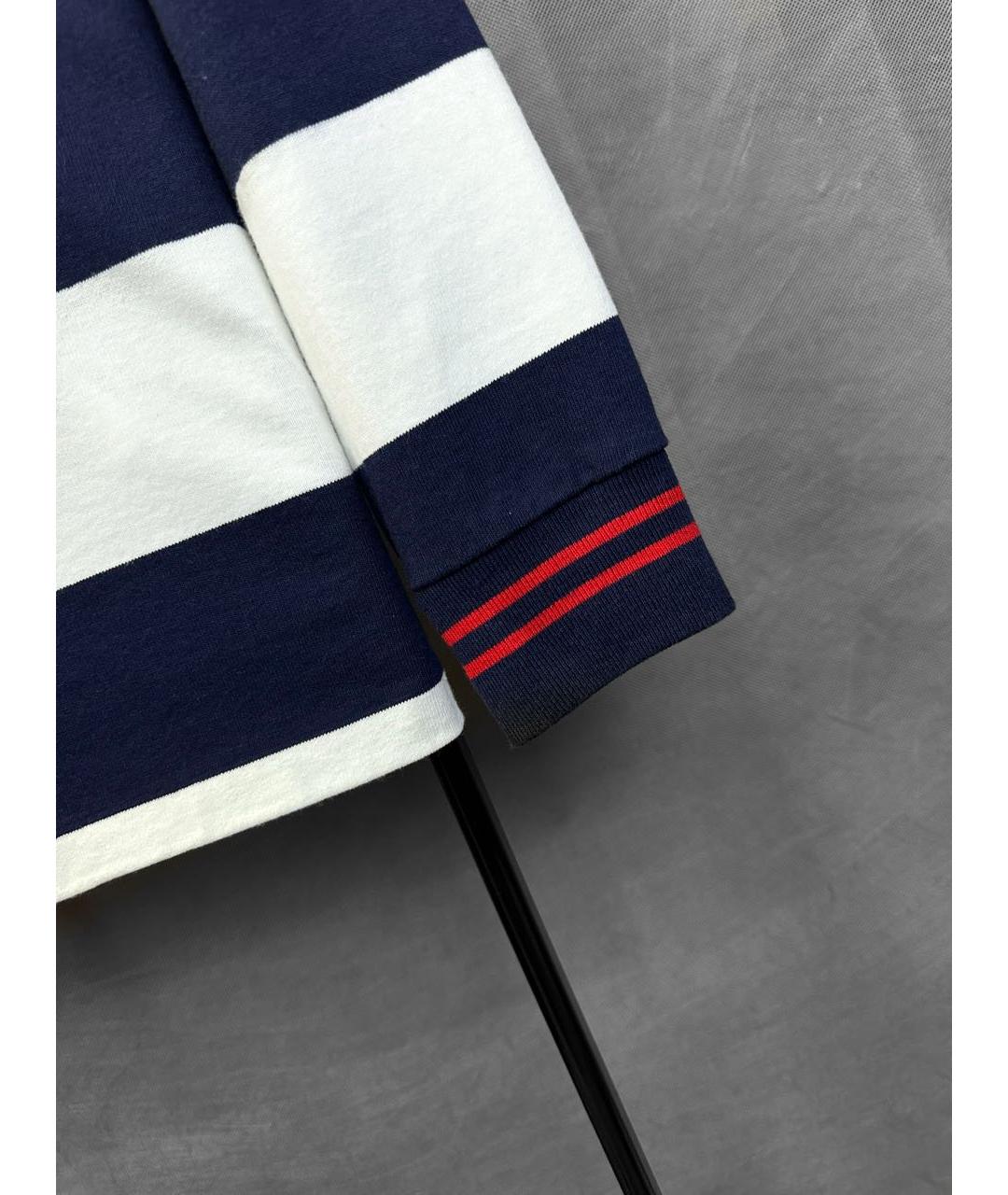 POLO RALPH LAUREN Темно-синее хлопковое поло с длинным рукавом, фото 7