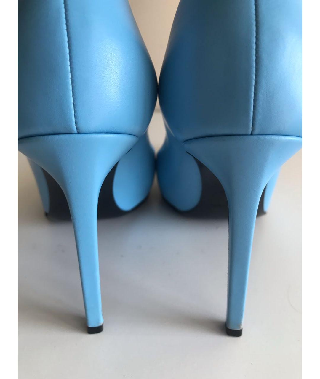 SAINT LAURENT Голубые кожаные туфли, фото 5