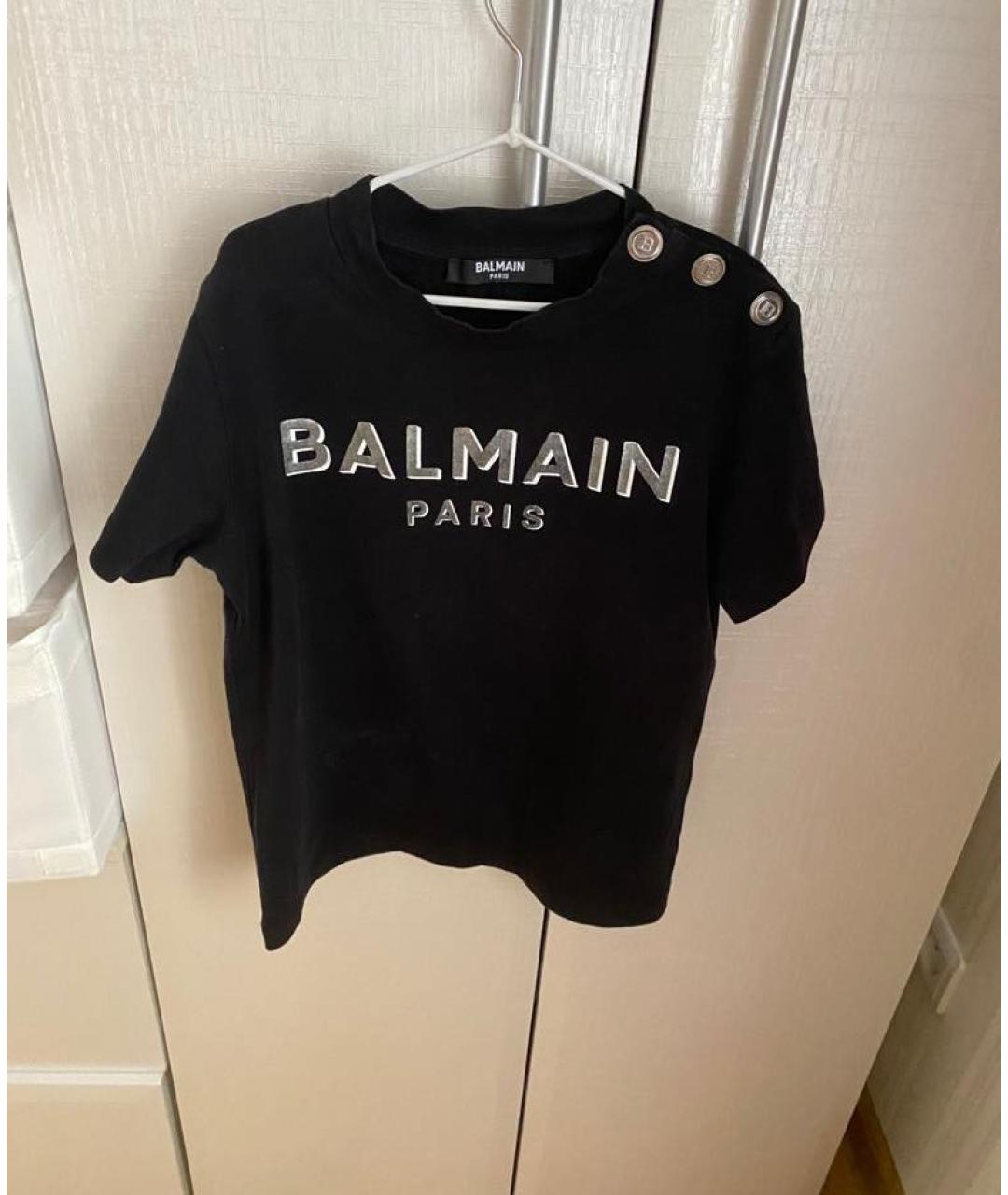 BALMAIN KIDS Черный хлопковый детская футболка / топ, фото 2