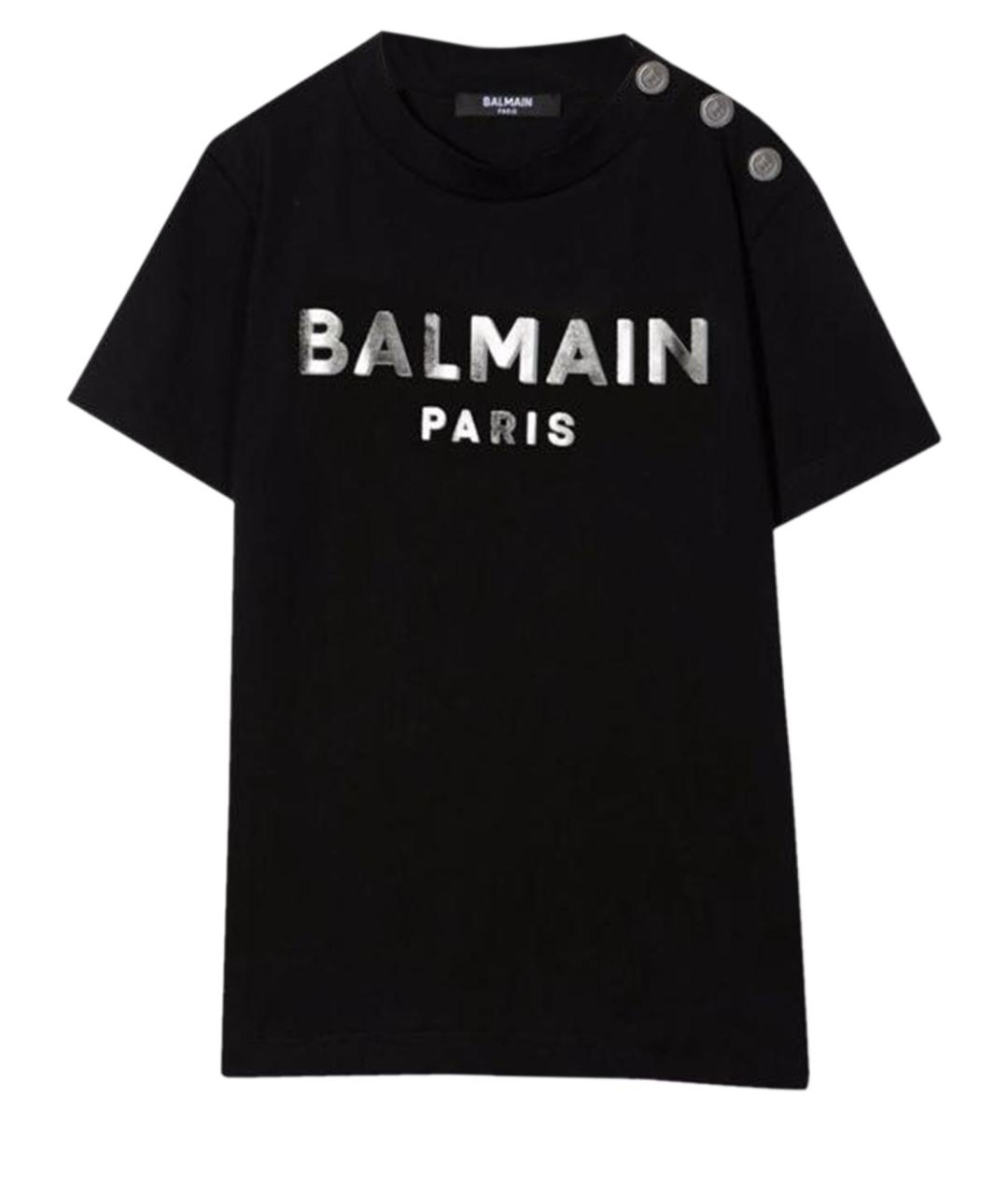 BALMAIN KIDS Черный хлопковый детская футболка / топ, фото 1