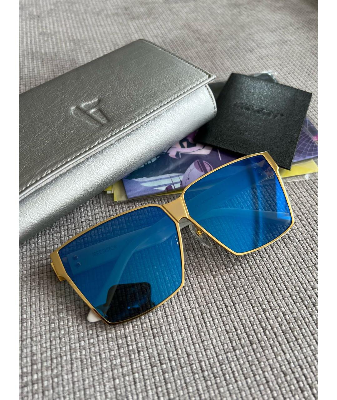 IRRESISTOR Синие металлические солнцезащитные очки, фото 2