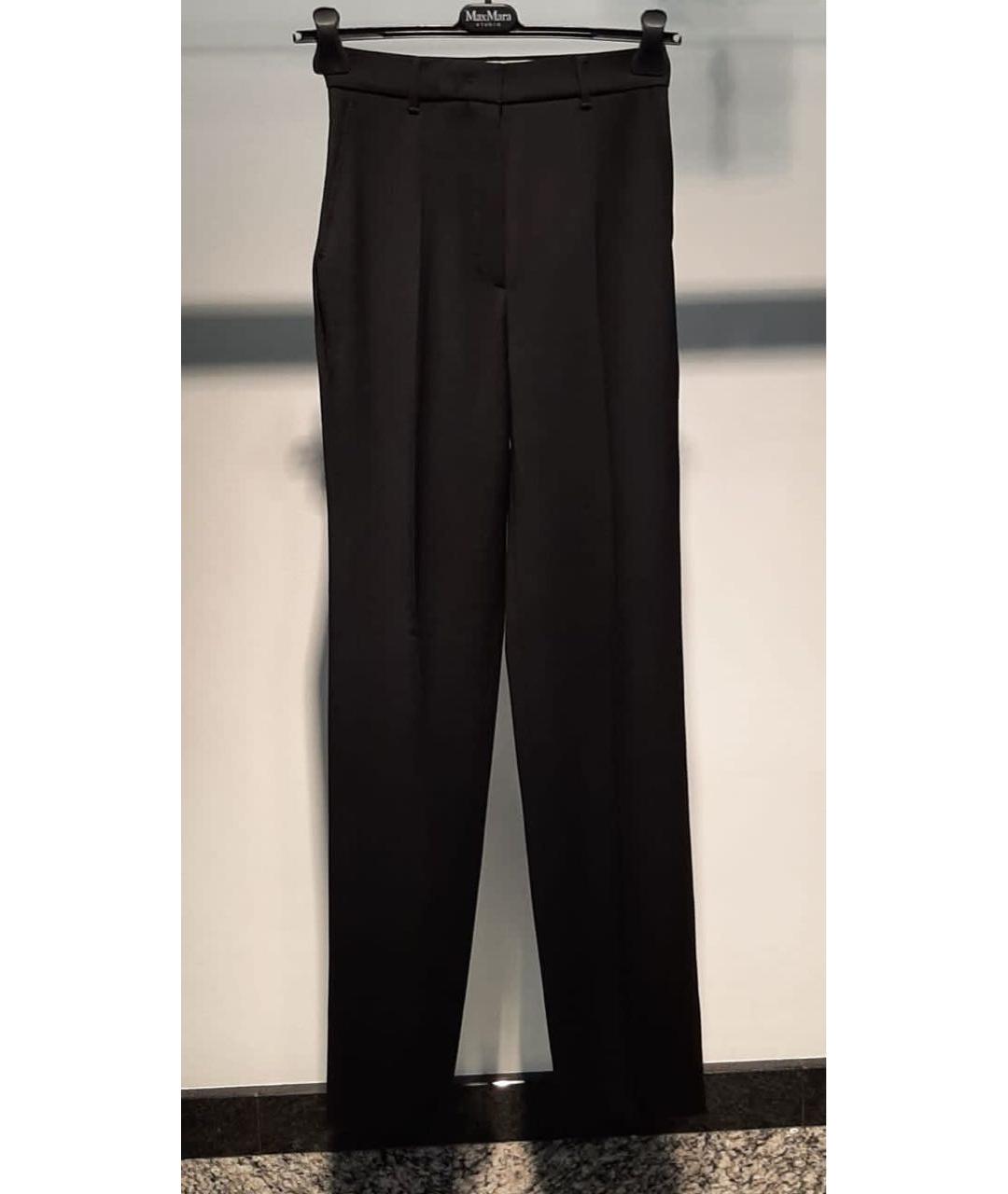 MAX MARA STUDIO Черные прямые брюки, фото 3
