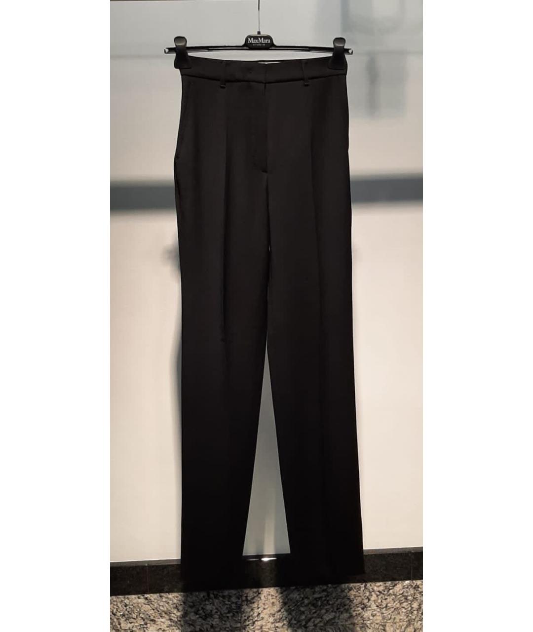 MAX MARA STUDIO Черные прямые брюки, фото 2