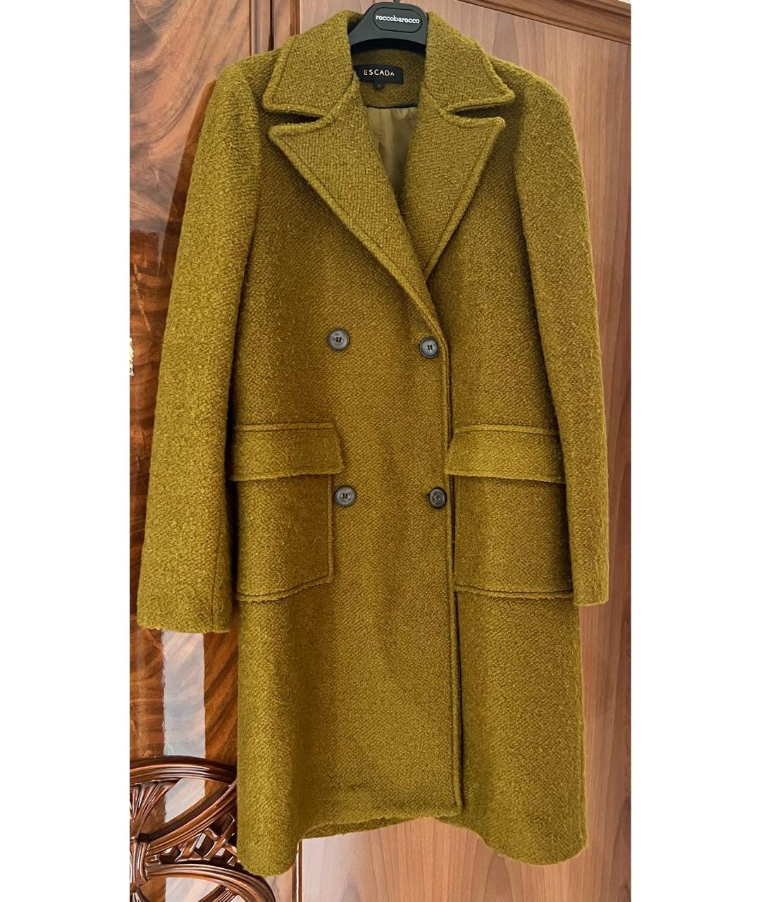 ESCADA Зеленые шерстяное пальто, фото 4