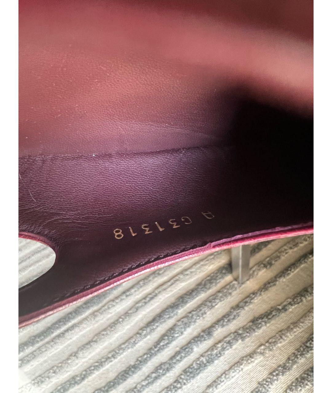 CHANEL PRE-OWNED Бордовые лодочки на низком каблуке из экзотической кожи, фото 5