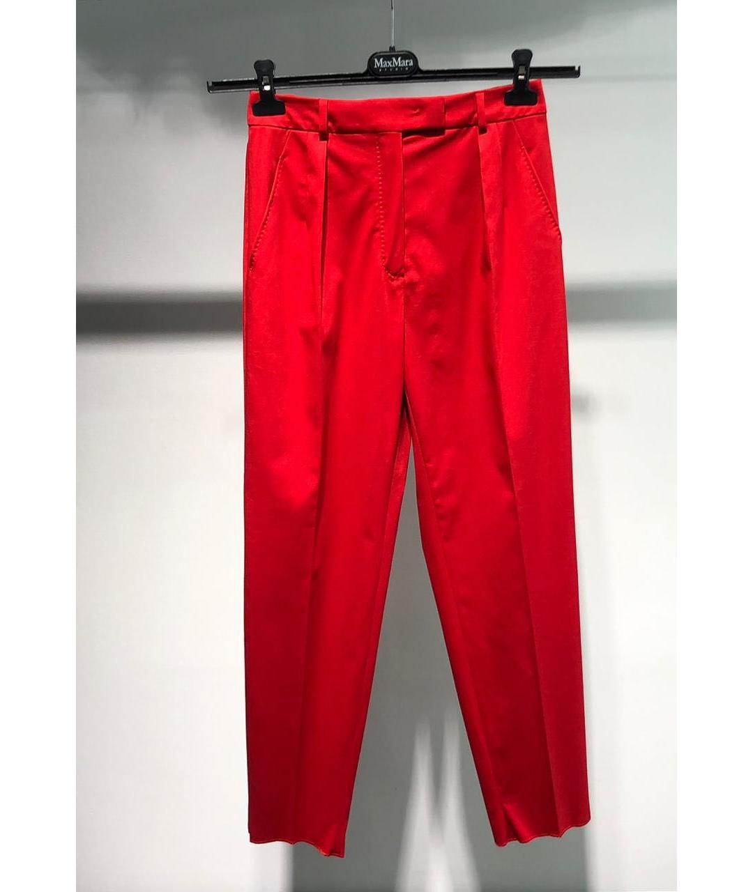 MAX MARA STUDIO Красные прямые брюки, фото 2