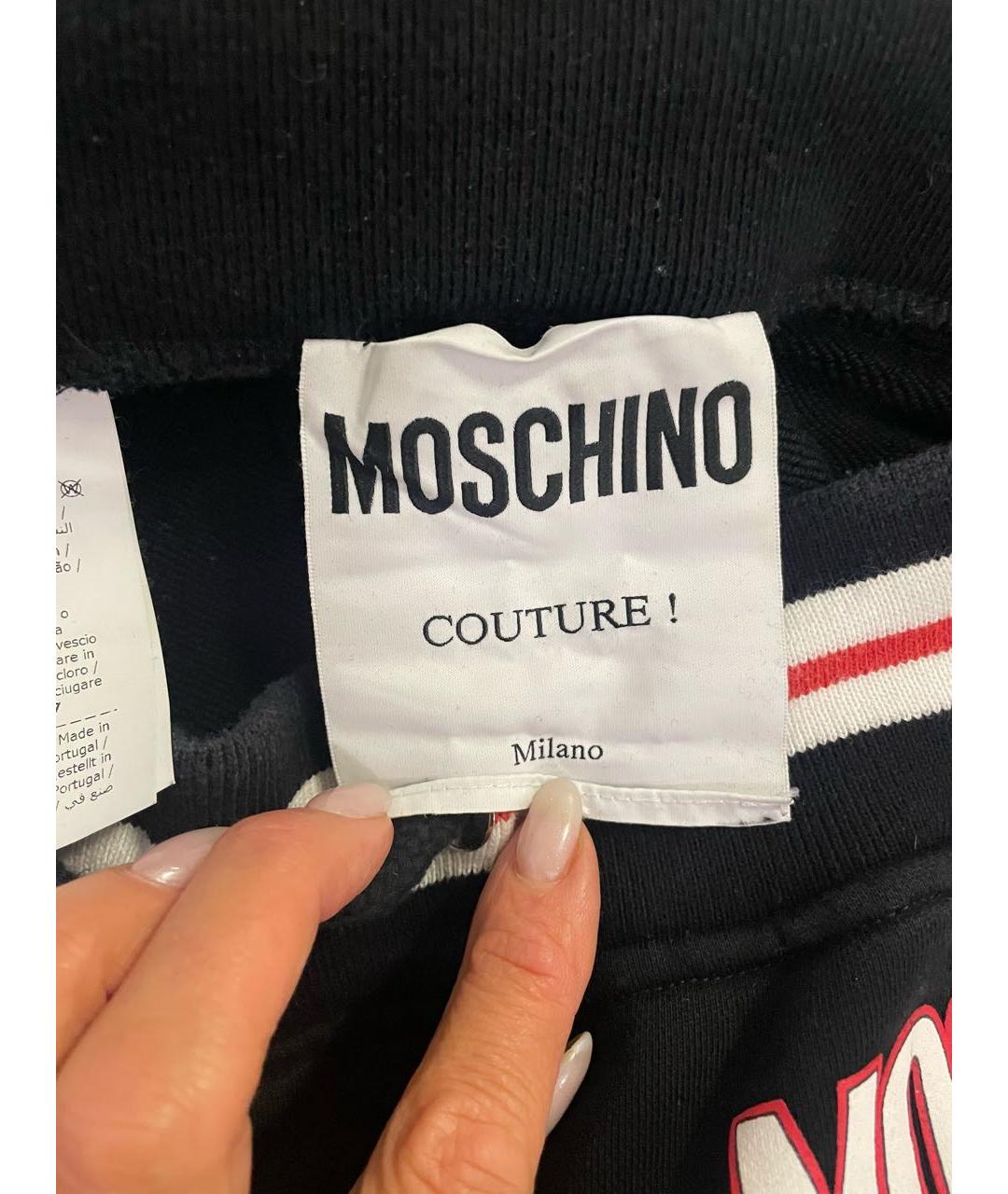 MOSCHINO Черные хлопковые спортивные брюки и шорты, фото 5