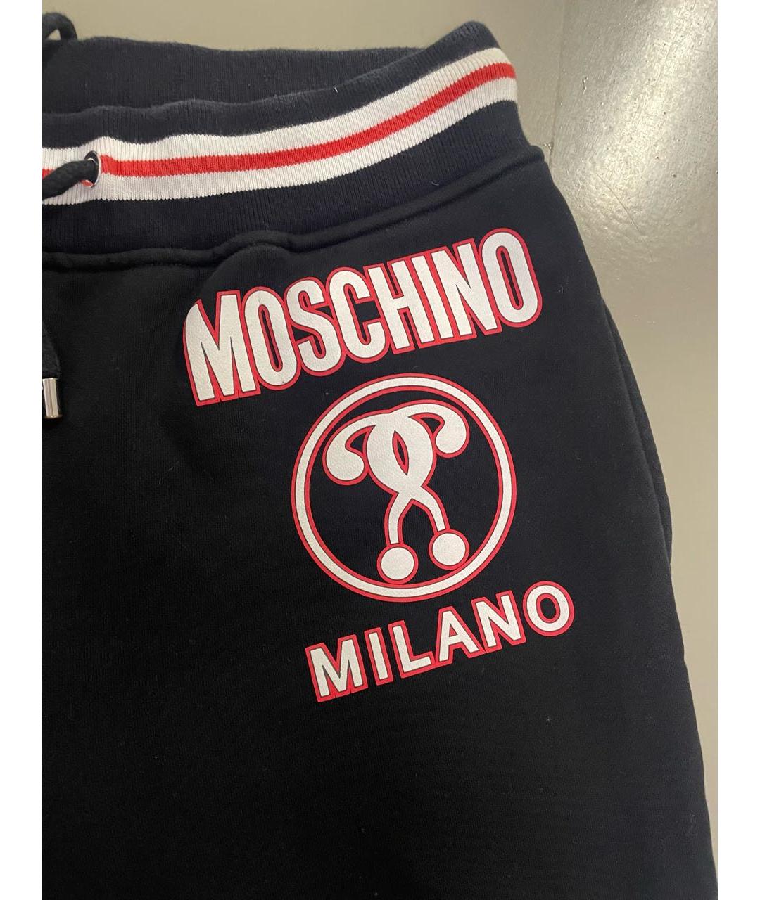 MOSCHINO Черные хлопковые спортивные брюки и шорты, фото 3