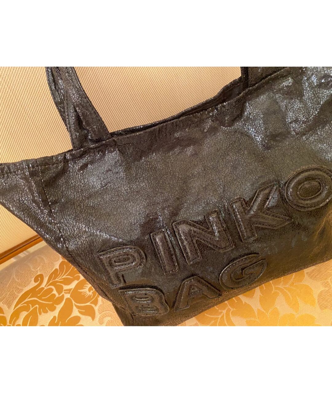 PINKO Черная сумка тоут из искусственной кожи, фото 3