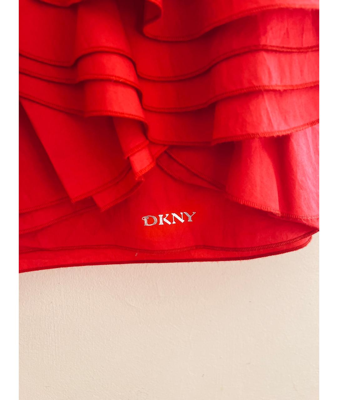 DKNY Красная хлопковая юбка, фото 3
