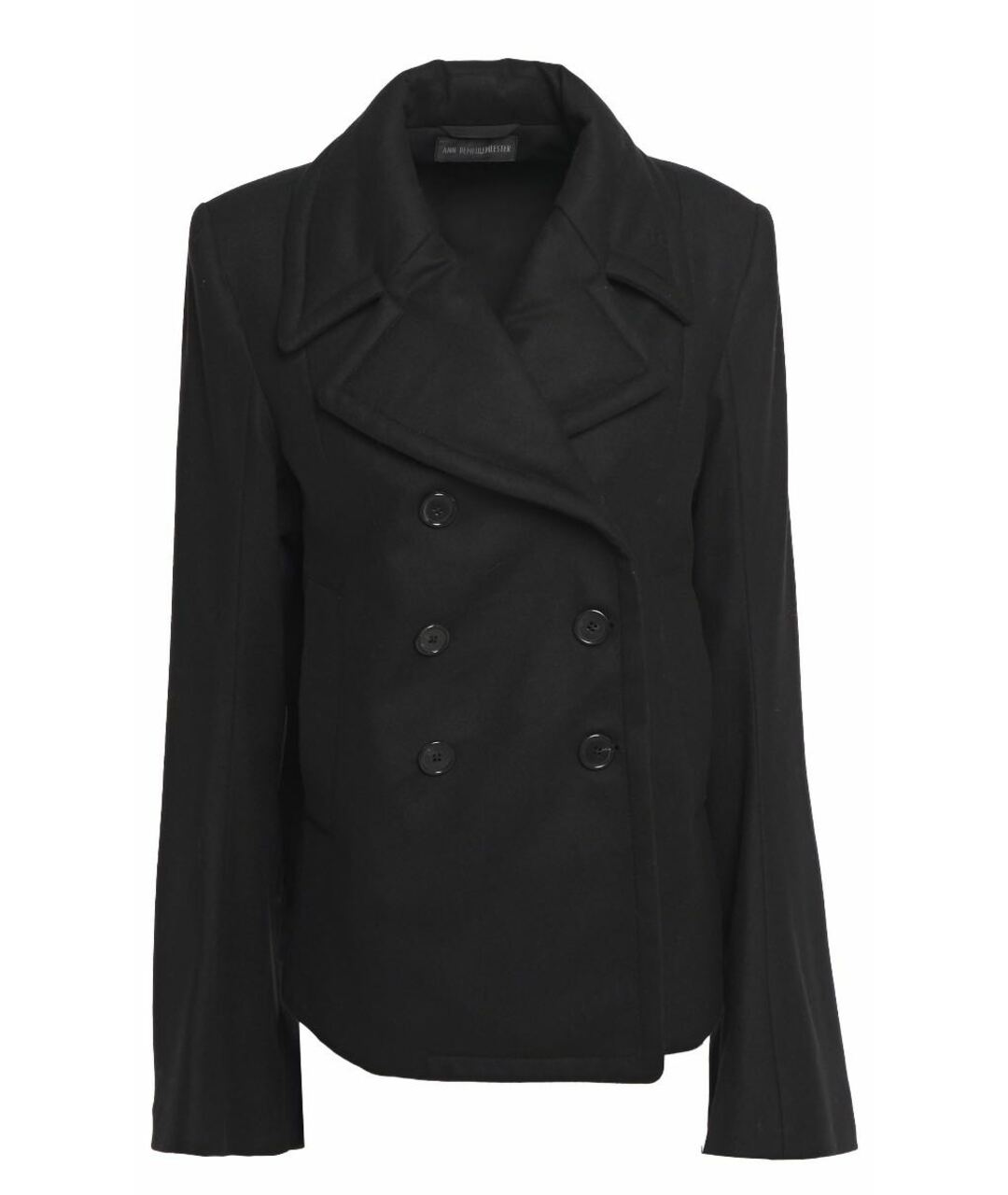 ANN DEMEULEMEESTER Черное шерстяное пальто, фото 1