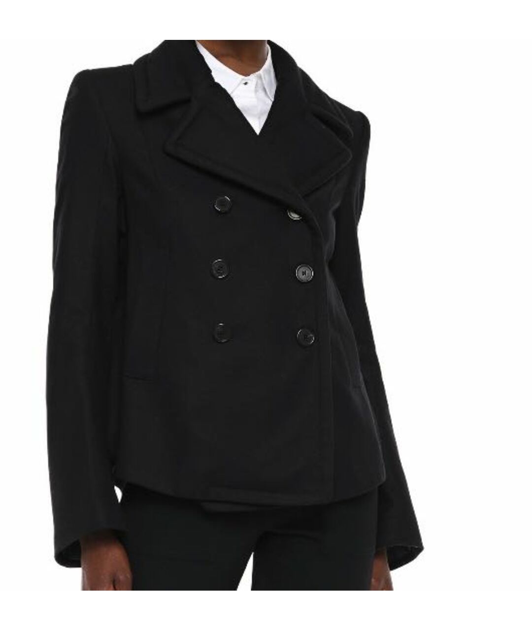 ANN DEMEULEMEESTER Черное шерстяное пальто, фото 3