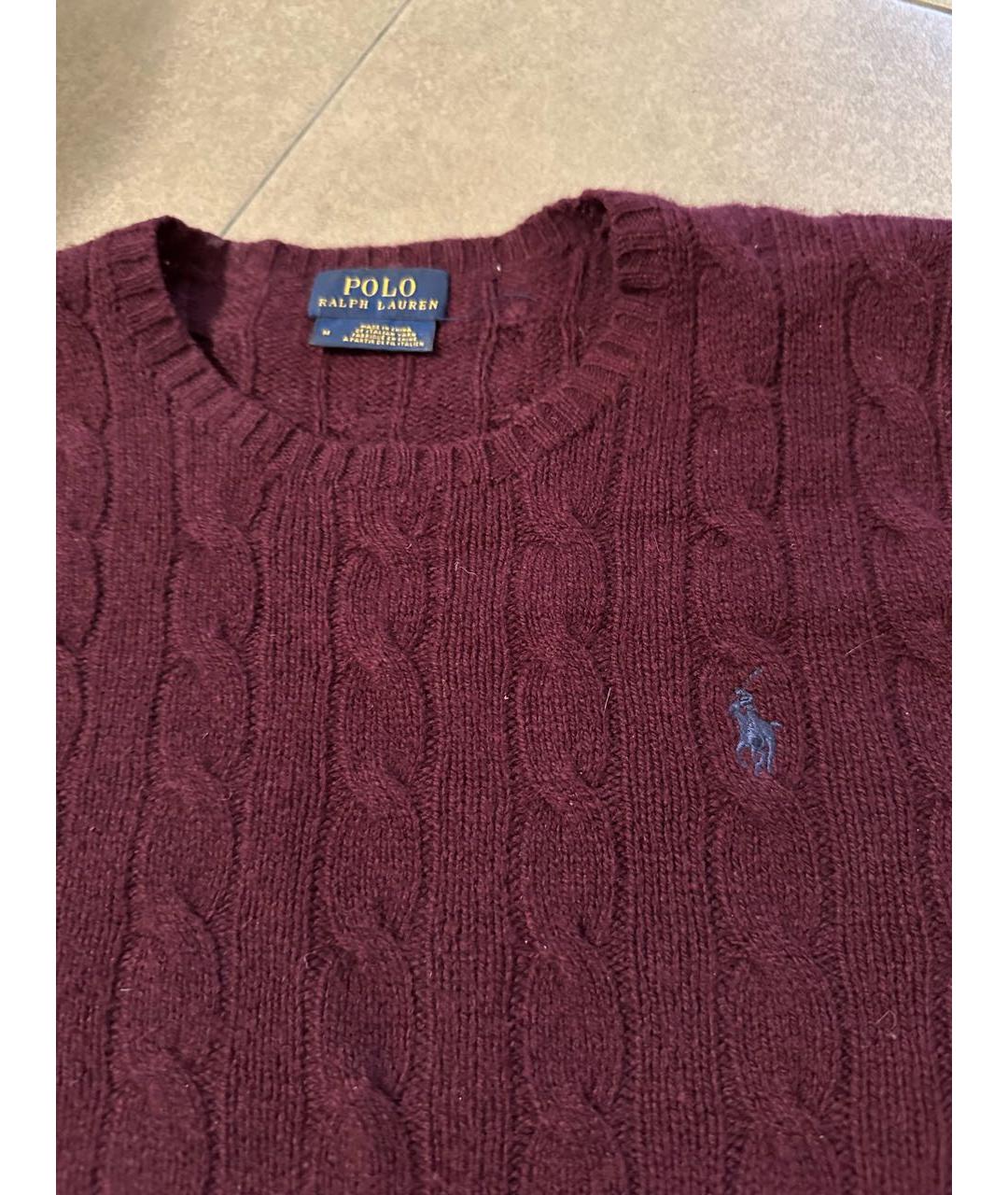 POLO RALPH LAUREN Бордовый шерстяной джемпер / свитер, фото 3