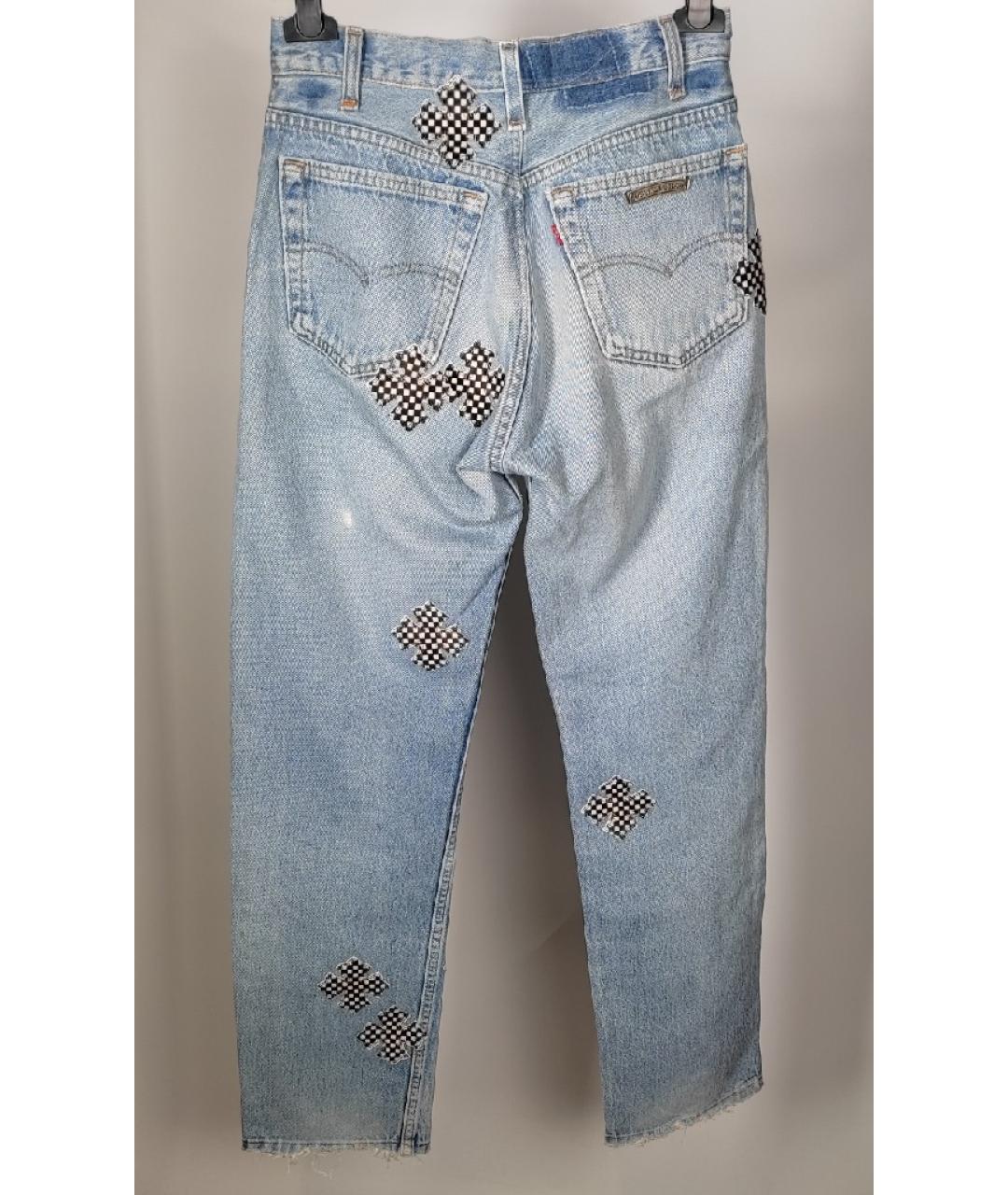 CHROME HEARTS Голубые хлопковые прямые джинсы, фото 2