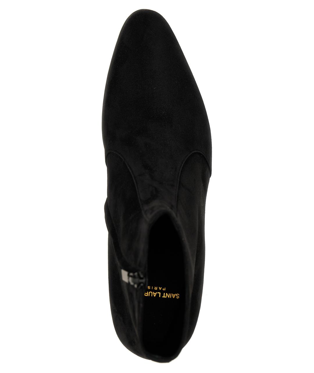 SAINT LAURENT Черные кожаные высокие ботинки, фото 3