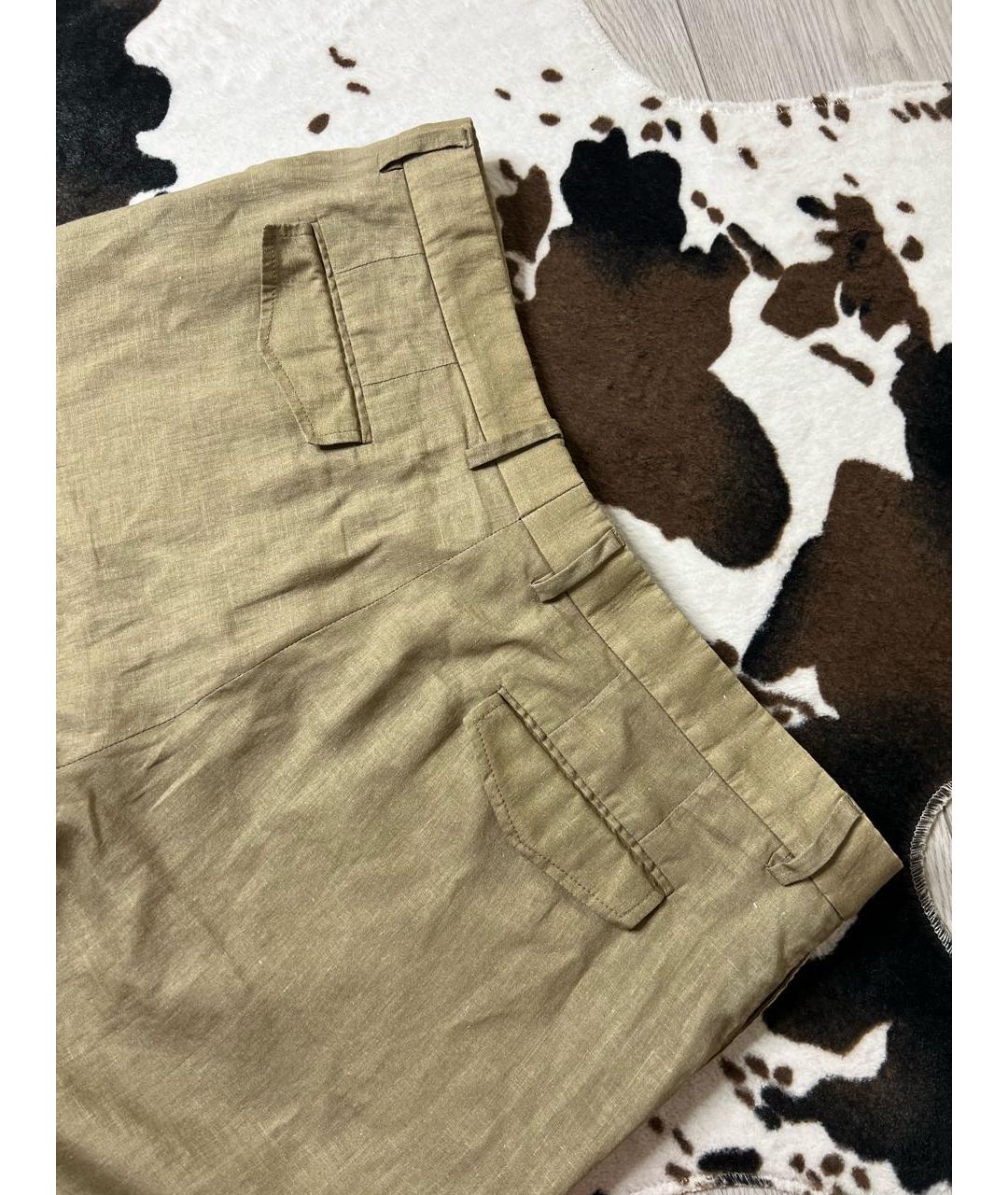 BURBERRY Бежевые льняные брюки широкие, фото 7