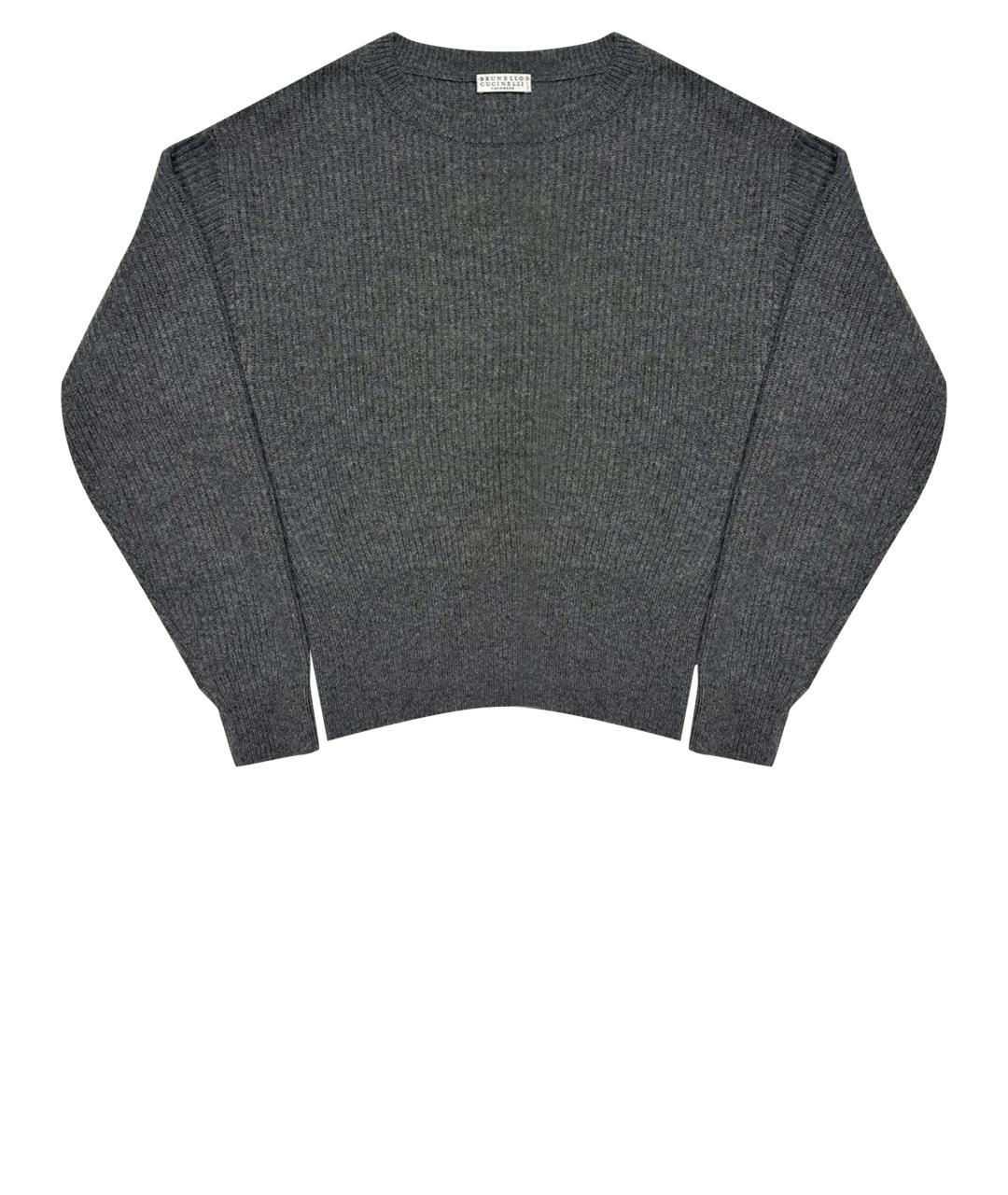 BRUNELLO CUCINELLI Антрацитовый кашемировый джемпер / свитер, фото 1