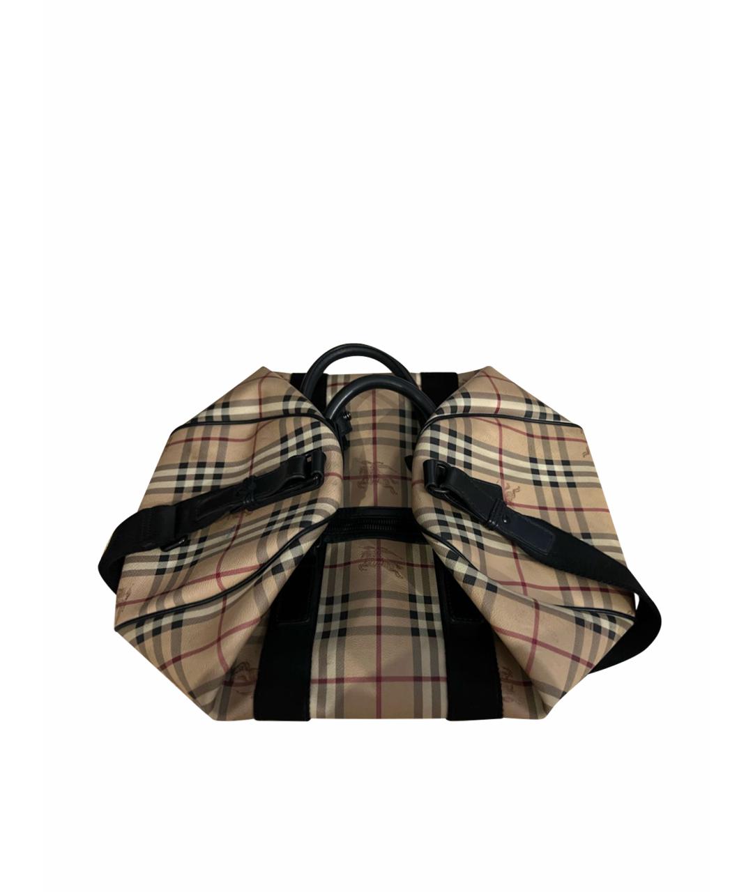 BURBERRY Коричневая кожаная дорожная/спортивная сумка, фото 1