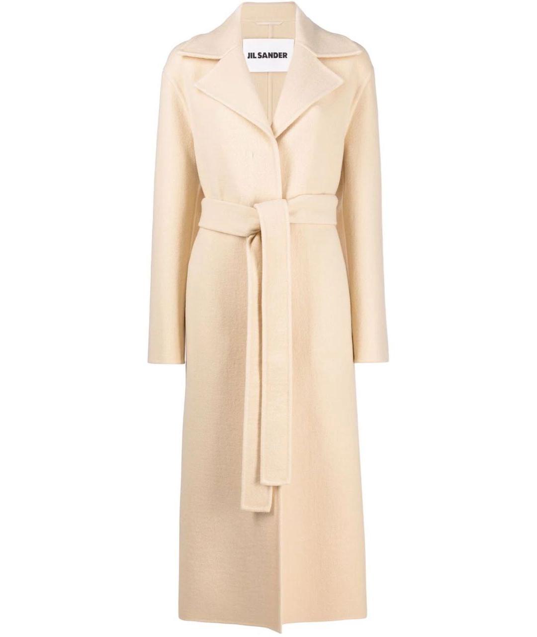 JIL SANDER Бежевое шерстяное пальто, фото 7