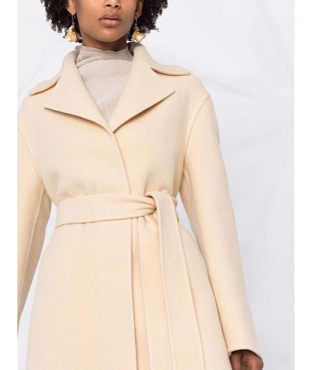 JIL SANDER Бежевое шерстяное пальто, фото 3