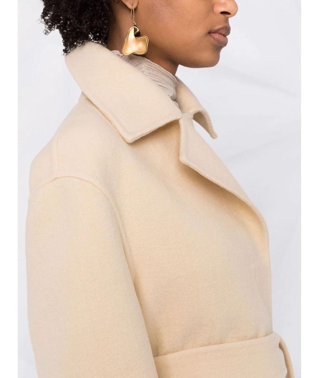 JIL SANDER Бежевое шерстяное пальто, фото 5
