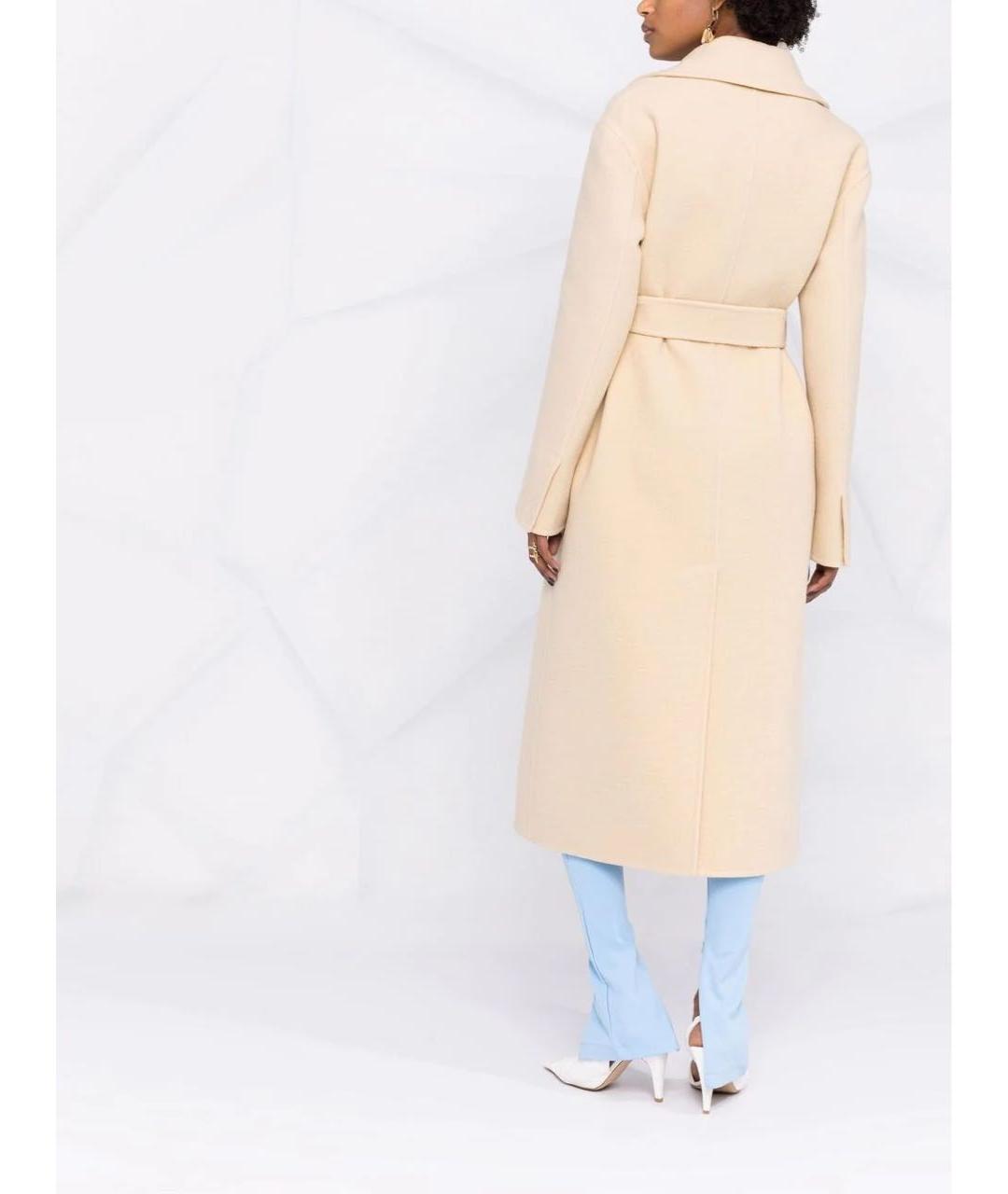 JIL SANDER Бежевое шерстяное пальто, фото 4