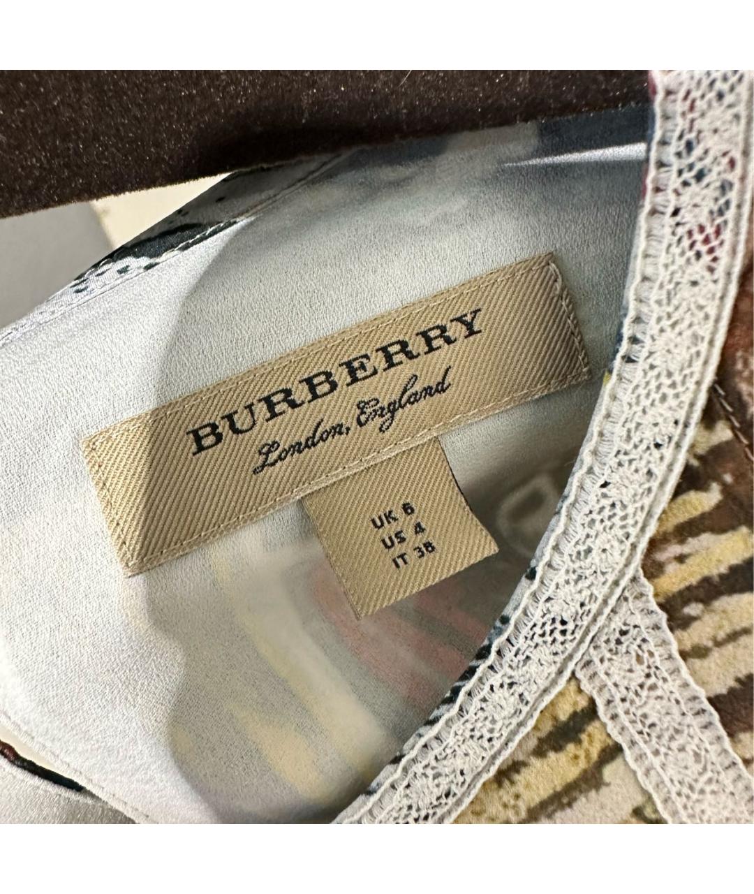 BURBERRY Мульти шелковое коктейльное платье, фото 3