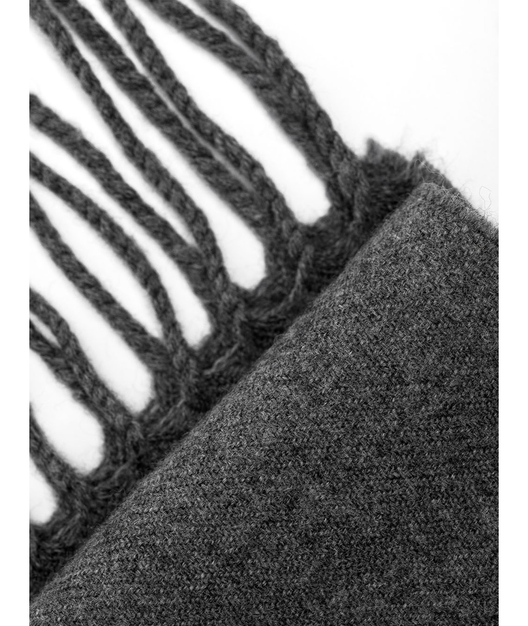 LANVIN Серый шерстяной шарф, фото 4
