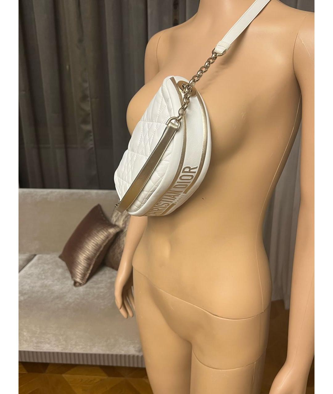 CHRISTIAN DIOR Белая кожаная сумка с короткими ручками, фото 2