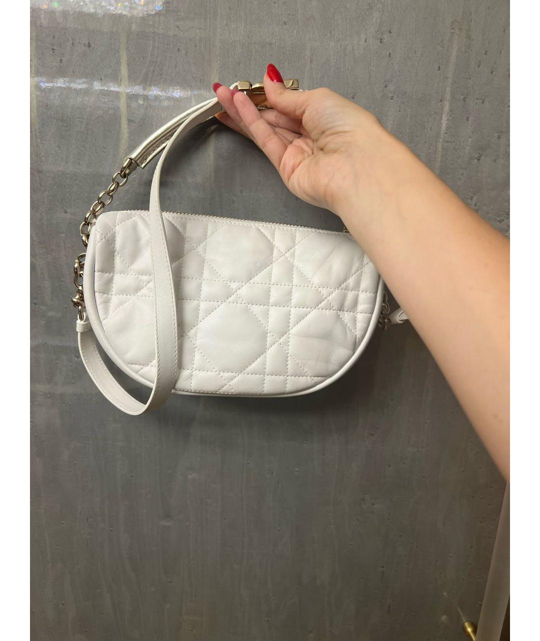 CHRISTIAN DIOR Белая кожаная сумка с короткими ручками, фото 4