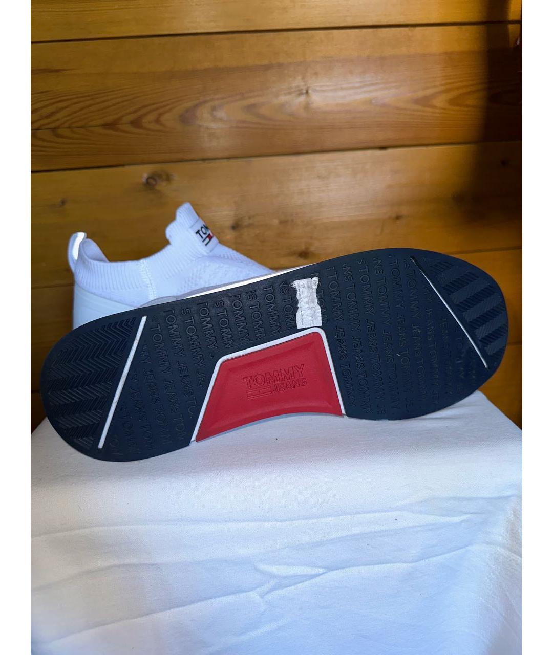 TOMMY HILFIGER Белые текстильные низкие кроссовки / кеды, фото 4