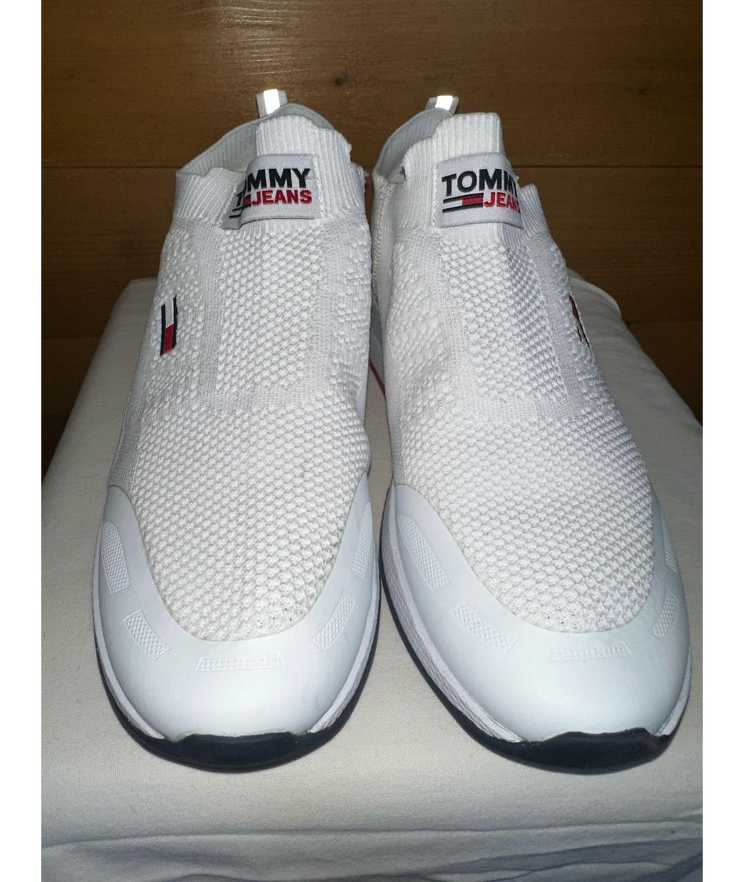TOMMY HILFIGER Белые текстильные низкие кроссовки / кеды, фото 2