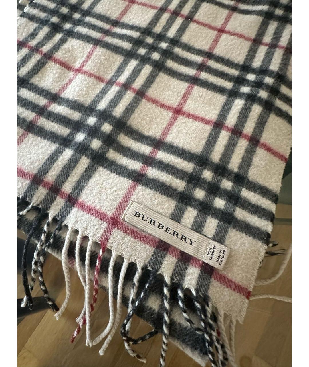 BURBERRY Бежевый кашемировый шарф, фото 4