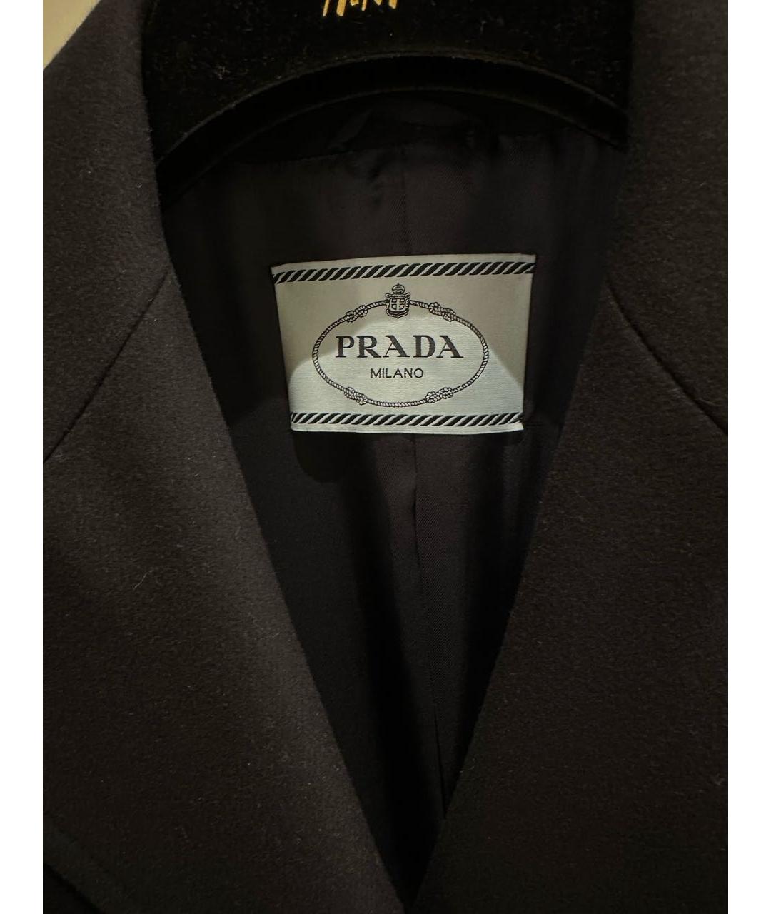 PRADA Темно-синее шерстяное пальто, фото 3
