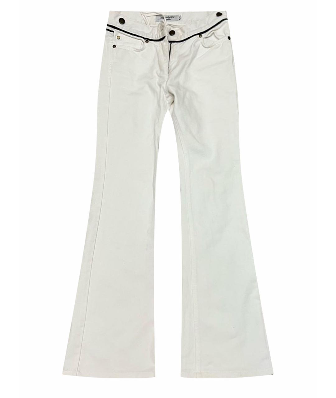 SAINT LAURENT Белые хлопковые джинсы клеш, фото 1