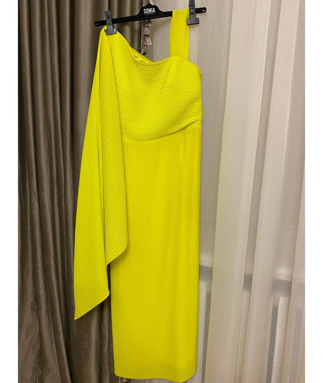 SOLACE LONDON Желтое шифоновое вечернее платье, фото 9
