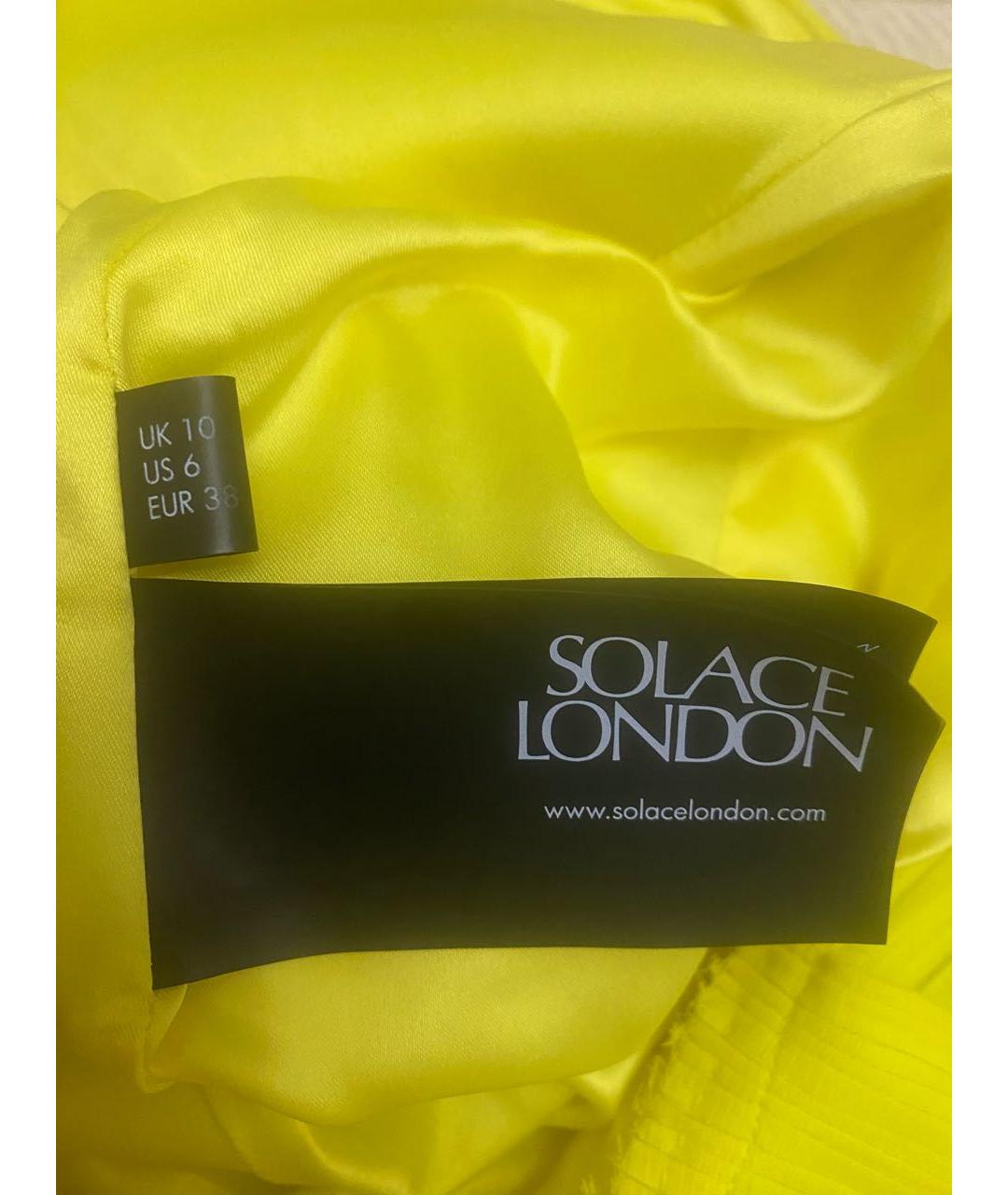 SOLACE LONDON Желтое шифоновое вечернее платье, фото 6